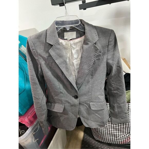 H&M Womens Gray Blazer Size 4 - Picture 1 of 16